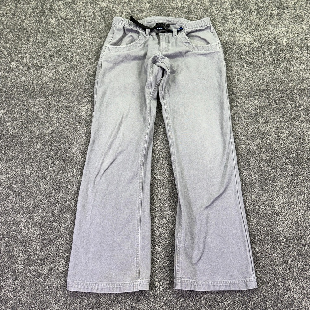 KAVU Pants Mens Medium Gray Relaxed Straight Adjustable Belted Outdoor Travel